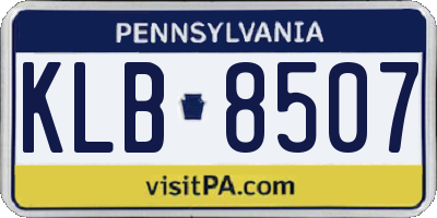 PA license plate KLB8507