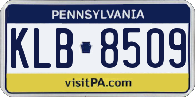 PA license plate KLB8509