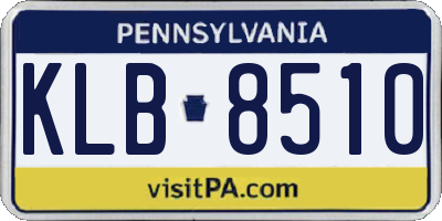 PA license plate KLB8510
