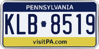 PA license plate KLB8519