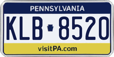 PA license plate KLB8520