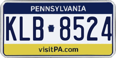 PA license plate KLB8524