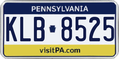 PA license plate KLB8525