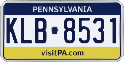 PA license plate KLB8531