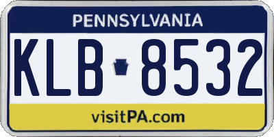 PA license plate KLB8532