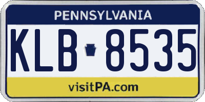 PA license plate KLB8535
