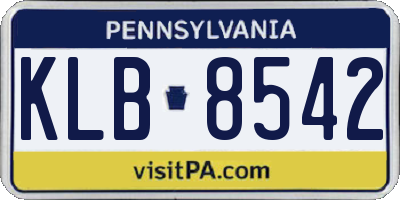 PA license plate KLB8542