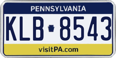 PA license plate KLB8543