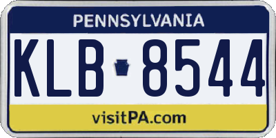 PA license plate KLB8544