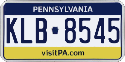 PA license plate KLB8545