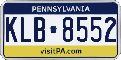 PA license plate KLB8552
