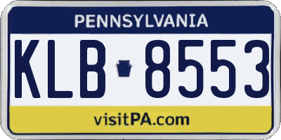 PA license plate KLB8553