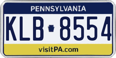 PA license plate KLB8554