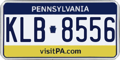 PA license plate KLB8556