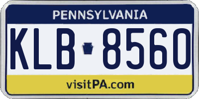 PA license plate KLB8560