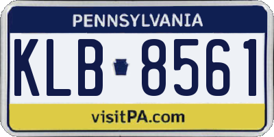 PA license plate KLB8561
