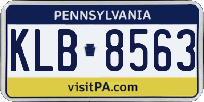 PA license plate KLB8563