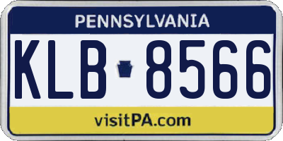 PA license plate KLB8566