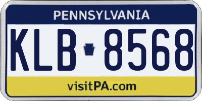 PA license plate KLB8568