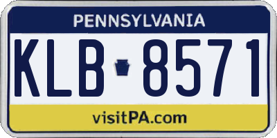 PA license plate KLB8571