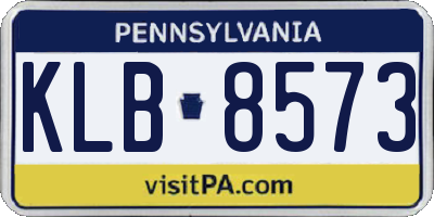 PA license plate KLB8573