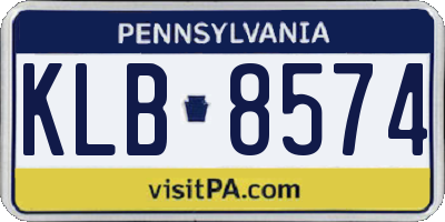 PA license plate KLB8574
