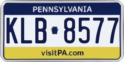 PA license plate KLB8577