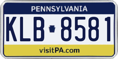 PA license plate KLB8581