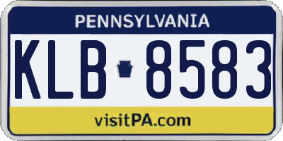 PA license plate KLB8583