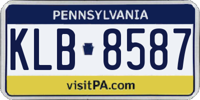 PA license plate KLB8587