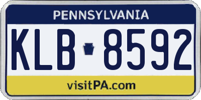 PA license plate KLB8592