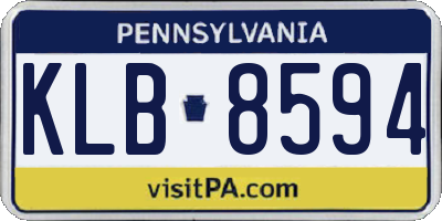 PA license plate KLB8594