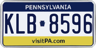 PA license plate KLB8596