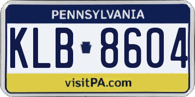 PA license plate KLB8604