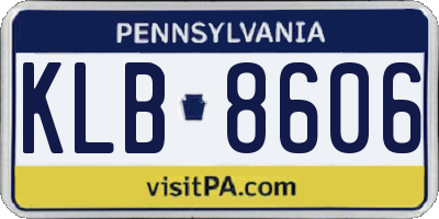 PA license plate KLB8606