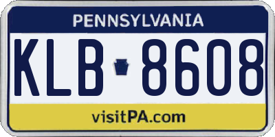 PA license plate KLB8608