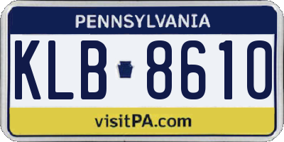 PA license plate KLB8610