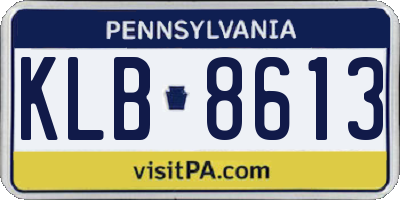PA license plate KLB8613