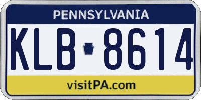 PA license plate KLB8614