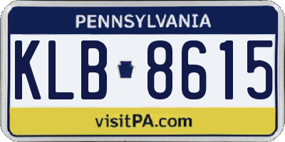 PA license plate KLB8615