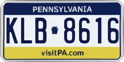 PA license plate KLB8616