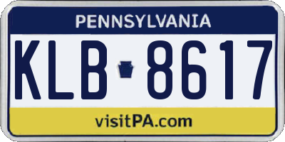 PA license plate KLB8617