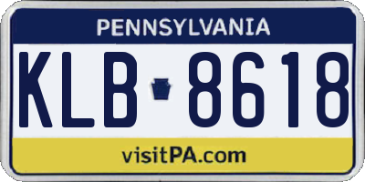PA license plate KLB8618