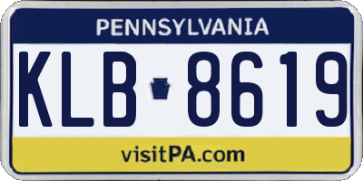 PA license plate KLB8619