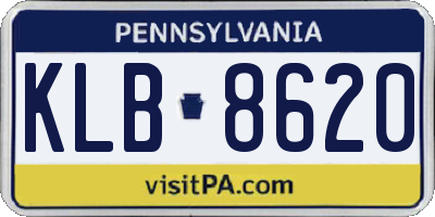 PA license plate KLB8620