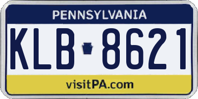 PA license plate KLB8621