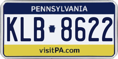 PA license plate KLB8622