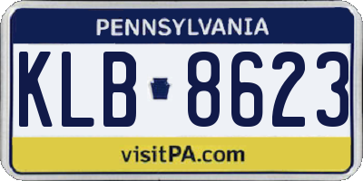 PA license plate KLB8623