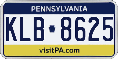 PA license plate KLB8625