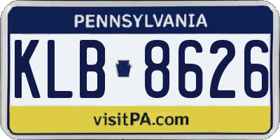 PA license plate KLB8626